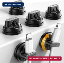 6-Pack 360°Rotating Cord Holder for Nightstand, Magnetic Clips picture
