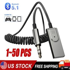 USA Aux to Bluetooth 5.1 Adapter 3.5mm Bluetooth Receiver Microphone for Car Lot picture