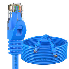25 ft CAT6 Network Ethernet Patch Cable XBOX PS3 25 feet GIGABIT 500MHz Blue picture