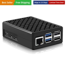 Aluminum Case for Raspberry Pi 5, Heavy Duty Passive Metal Black picture