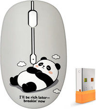 Cute Cartoon Silent Wireless Mouse, Dual Mode Bluetooth & USB 2.4G picture