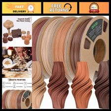 Wood PLA 3D Printer Filament Bundle - 30% Real Wood Fiber, 1.75mm, Eco-Friendly picture