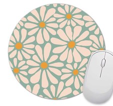 Green Daisy Flower Mouse Pad Small, Boho Retro Aesthetic Mousepad, Floral Com... picture