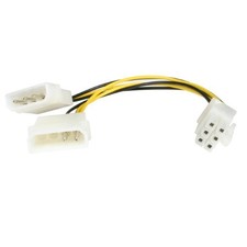 StarTech LP4PCIEXADAP 6in LP4 to 6 Pin PCIe Power Cable picture