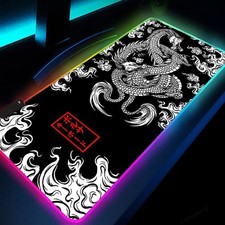 XXL RGB Gaming Mouse Pad, Large Japanese Dragon Desk Mat, LED Backlit for Gamers picture