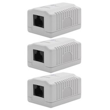 3 Pcs 1-Port CAT6 RJ45 8P8C Network LAN Ethernet Cable Wall Surface Mount Box picture