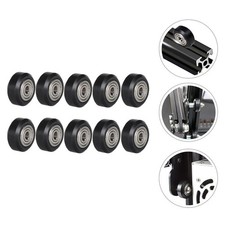 10Pcs Reusable Black Plastic V Shape Groove Roller Bearing Pulley for Printer picture