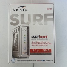 ARRIS Surfboard SB6190 - 32x8 Docsis 3.0 Cable Modem - White Open Box picture