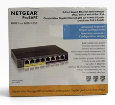 NETGEAR GS108PE 8-Port Gigabit Ethernet Plus Switch 4-Port PoE 53W Managed Hub picture