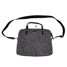 Kate Spade Laptop Bag Black White Adjustable Strap Daveney Wilson Rd Musical Dot picture