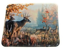Larger sized Whitetail Deer Fall scenery Country Anti slip MOUSE PAD 10x8