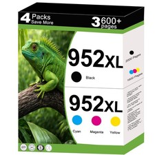 ** NEW HP Ink | 952XL / 952 | Black / Color | With Chips | Compatible | 4-Pack picture