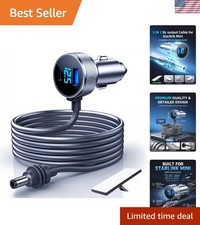 Compact Starlink Mini Car Adapter with Digital Voltage Display & Dual USB Ports picture