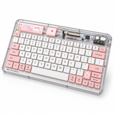 Pink Transparent Bluetooth Keyboard 78-Key RGB Wireless Christmas Gift picture