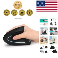 Ergonomic Vertical Wireless Mouse - Rechargeable & Adjustable DPI for Comfort picture