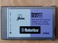 US Robotics 33.6K Megahertz PCMCIA Modem/Ethernet (XJEM3336) with LAN Adapter  picture