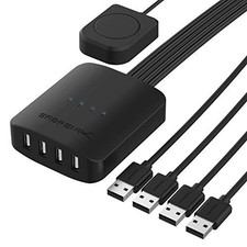 USB 2.0 Sharing Switch for 4 Computers, LED Indicators, Manual Control picture