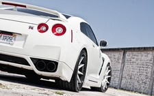 Cars white nissan gt Desk Mat Stitched picture