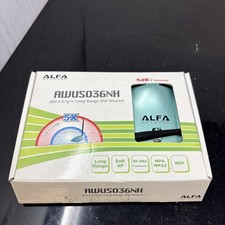 Alfa Network AWUS036NH Long Range Wireless USB Adapter 802.11b/g/n Teal + CD picture