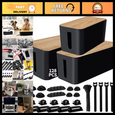 128PCS Cable Management Kit - 3 Pack Cord Hider Boxes for Power Strips, Wire Org picture