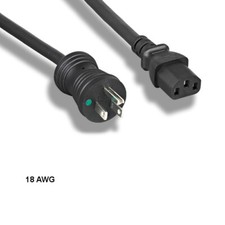 10PCS 3ft 18 AWG Hospital Grade Power Cable NEMA 5-15P to C13 10A/125V Blk picture