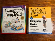 2 Lot Guides Beginners Computer Basics 383 Pgs. & Computers Simplified 223 Pgs. picture