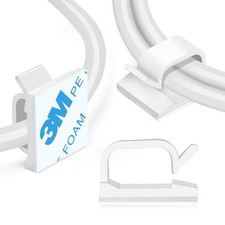 120 Pcs Adhesive Cable Wire Clips White, Cable Staples Outdoor Cable Management picture