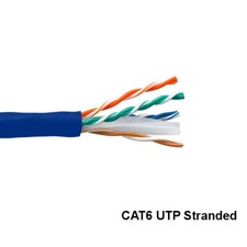 Kentek Blue 1000ft Cat6 UTP Stranded Ethernet Bulk Cable 24AWG 550MHz Gigabit picture