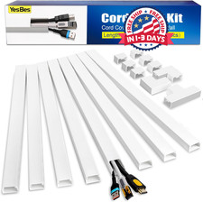 Kit de ocultador de cables de 116 pulgadas, cubiertas para cables en la pared picture