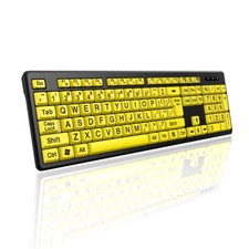 Wired Keyboard - Yellow Large Character Keyboard for Elderly,High S1Q4 picture