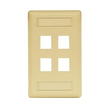 HUBBELL PREMISE WIRING IFP14EI Wall Plate,4 Port 6MH84 picture
