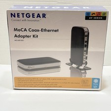 MoCA Coax Ethernet Adapter Kit MCAB1001 Netgear AV Series 270 Mbps New Sealed picture
