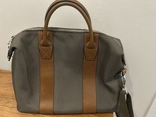 Steele And Borough Canvas Leather Briefcase Forest Green picture