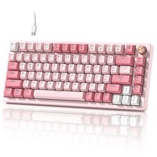 Womier VK75 Wired Mechanical Keyboard Hot-Swap Pink 78-Key PBT PC picture