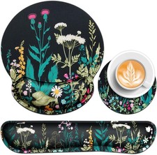 Mouse Pad with Wrist Rest Set, 3-in-1 Wrist Support Mouse Pad Set, Floral Gam... picture