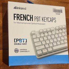 inland French PBT Keycaps Double Shot Universal Compatibility White AZERTY picture