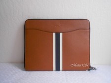 Coach NWT F64561  Stripe Leather Tech Case Saddle picture