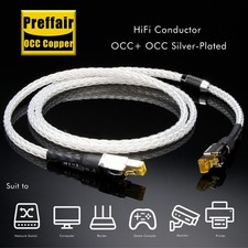 High Performance CAT8 40Gbps Ethernet Cable OCC Silver-Plated Copper RJ45 picture