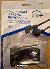 Home Plus+ Right Angle 2-Prong to Figure 8 Power Cord 6 ft Black picture