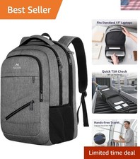 Elegant 17-Inch TSA Approved Laptop Backpack with Anti-Theft Features, Grey picture
