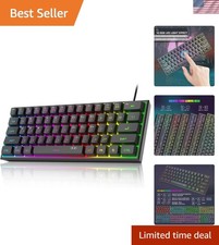 Ultra-Compact 61-Key RGB Keyboard for PC, MAC, PS4/Xbox - Ergonomic & Waterproof picture