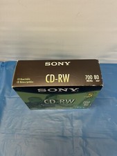 NEW SONY CD-RW 5-Pack Jewel Case 700MB 80 Min Rewritable Multi Speed 1x 2x 4x picture