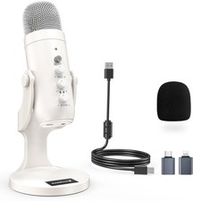 ZealSound Podcast Microphone for iPhone PC & Android with Compact, White picture