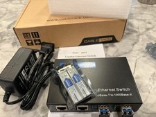 CableRack JBX18245 4-Port Gigabit Fiber Switch Media Converter + 4 SFP Modules picture