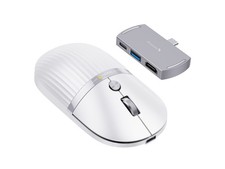 2-in-1 Travel Hub Mouse - Modular HubMouse with Customized Hub - White ProtoArc picture