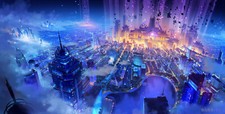 Landscape jun zhang fantasy art asian architecture city Custom Gaming Mat Desk picture