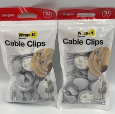 2 pack Wrap-It Cable Clips for Cable/Wire Organization GRAY 10/pack x2 **NEW** picture