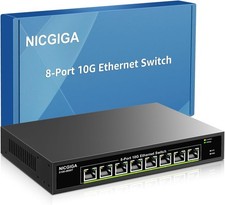 8 Port 10G Ethernet Switch Unmanaged 10Gbps Network for NAS PC WiFi7 Router picture