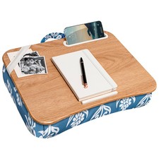 Floral Block Print Lap Desk With Cushion For 15.6 Inch Laptop Portable Design picture