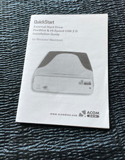 Install Guide ACOM QuickStart External Hard Drive FireWire High Speed USB 2.0 picture